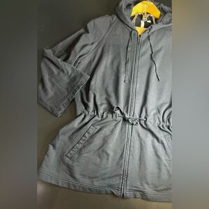 Pure Jill Stretch Black 3/4 Full Zip Sweatshirt Jacket Hoodie size M GUC**